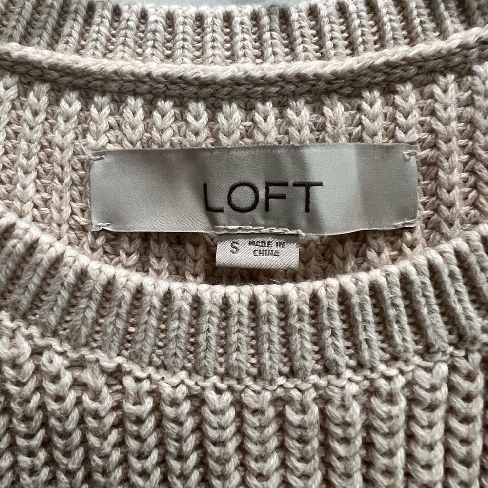LOFT Beige Knit Sweater - Picture 2 of 6